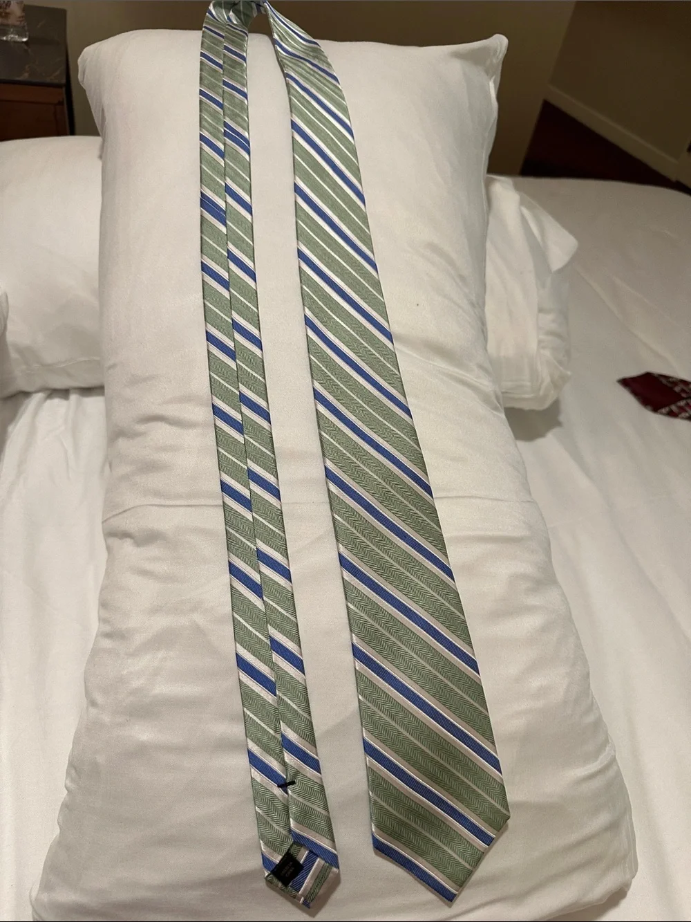 Reserved Green, Blue & White Striped Men's Tie